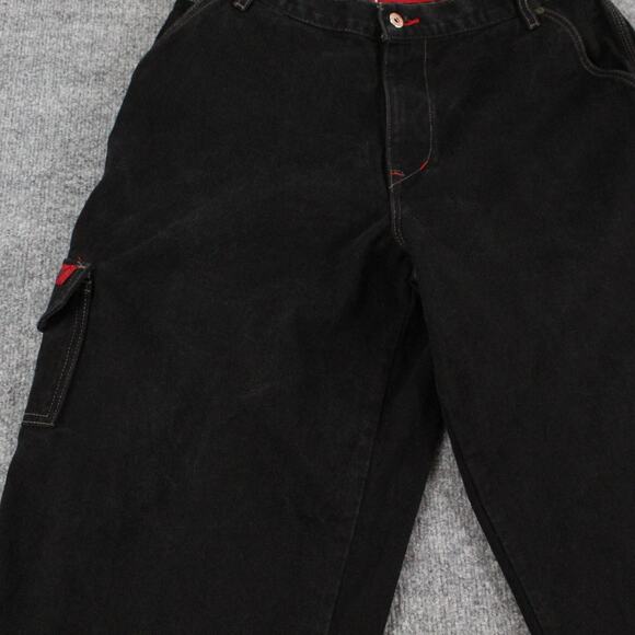 Vintage Tommy Jeans Mens 34 Black Carpenter Denim Baggy Skater 90s Y2K - Picture 6 of 16